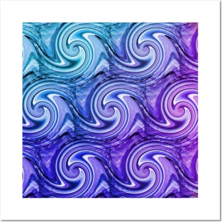 Purple Ombre Ocean Wave Geode Posters and Art